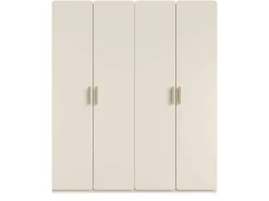 Home affaire Kleiderschrank »CLAREI mit 2 Einlegeböden, 2 Kleiderstangen, Maße B/H/T 179/210/60,5cm« Garderobe mit 4 Drehtüren und goldenen Kunststoffgriffen