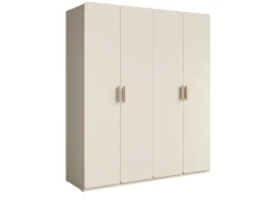 Home affaire Kleiderschrank »CLAREI mit 2 Einlegeböden, 2 Kleiderstangen, Maße B/H/T 179/210/60,5cm« Garderobe mit 4 Drehtüren und goldenen Kunststoffgriffen
