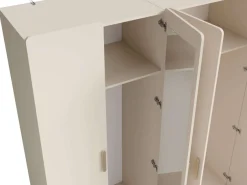 Home affaire Kleiderschrank »CLAREI mit 2 Einlegeböden, 2 Kleiderstangen, Maße B/H/T 179/210/60,5cm« Garderobe mit 4 Drehtüren und goldenen Kunststoffgriffen