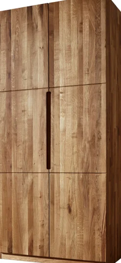 Home affaire Kleiderschrank »Azelie, aus Wildeiche« Massivholz-Kleiderschrank, im 50 cm Raster planbar