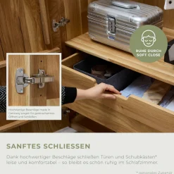 Home affaire Kleiderschrank »Azelie, aus Wildeiche« Massivholz-Kleiderschrank, im 50 cm Raster planbar