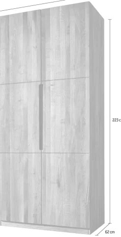 Home affaire Kleiderschrank »Azelie, aus Wildeiche« Massivholz-Kleiderschrank, im 50 cm Raster planbar