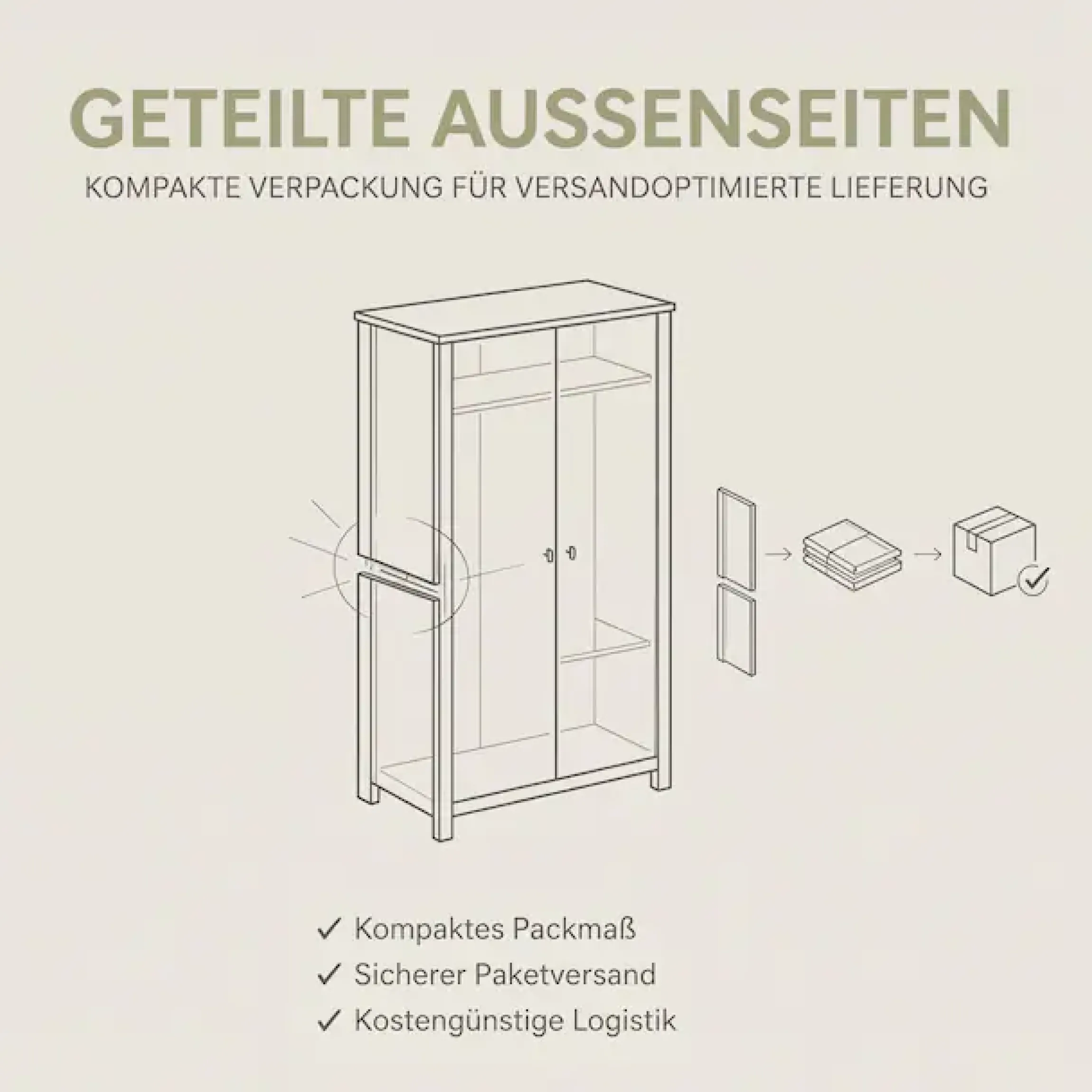 Home affaire Kleiderschrank »Farmsen,Schlafzimmerschrank, Garderobe, Schrank« Schrank-Kombi, Schlafzimmer, Garderobenschrank, Flur,Set best. aus: 2 Kleiderschränken, individuell platzierbar