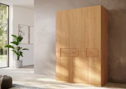 Home affaire Kleiderschrank »Léopoldine aus Kernbuche, erhältlich in verschiedenen Breiten« Massivholz-Kleiderschrank, im 50 cm Raster planbar