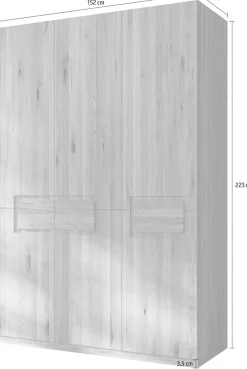 Home affaire Kleiderschrank »Léopoldine aus Kernbuche, erhältlich in verschiedenen Breiten« Massivholz-Kleiderschrank, im 50 cm Raster planbar