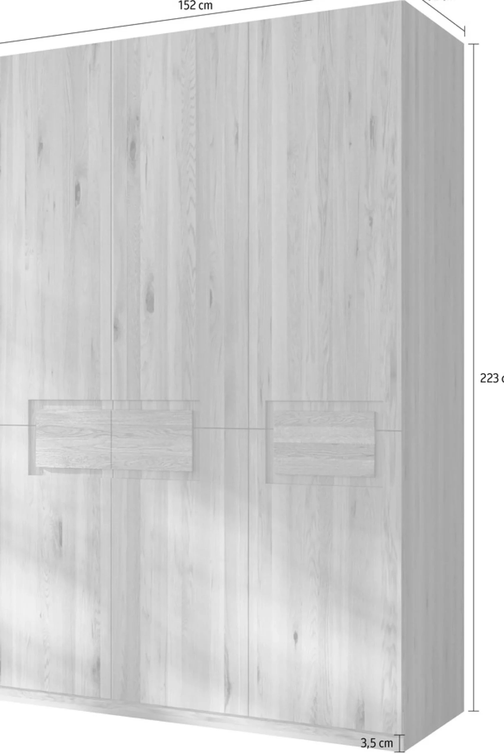 Home affaire Kleiderschrank »Léopoldine aus Kernbuche, erhältlich in verschiedenen Breiten« Massivholz-Kleiderschrank, im 50 cm Raster planbar