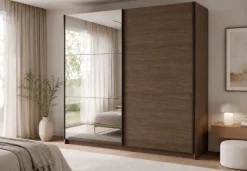 Home affaire Kleiderschrank »MALOJA modern mit viel Stauraum, Fächer & Kleiderstange, Breite 200 cm« Garderobe mit 2 Schiebetüren, mit Spiegel, erhältlich in 2 Farben