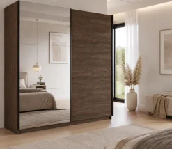 Home affaire Kleiderschrank »MALOJA modern mit viel Stauraum, Fächer & Kleiderstange, Breite 200 cm« Garderobe mit 2 Schiebetüren, mit Spiegel, erhältlich in 2 Farben