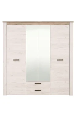 Home affaire Kleiderschrank »Kent, FSC®-zertifizierter Holzwerkstoff, Made in Europe« Schlafzimmerschrank mit Spiegel und Schubladen, 198,5x55,5x206,5cm