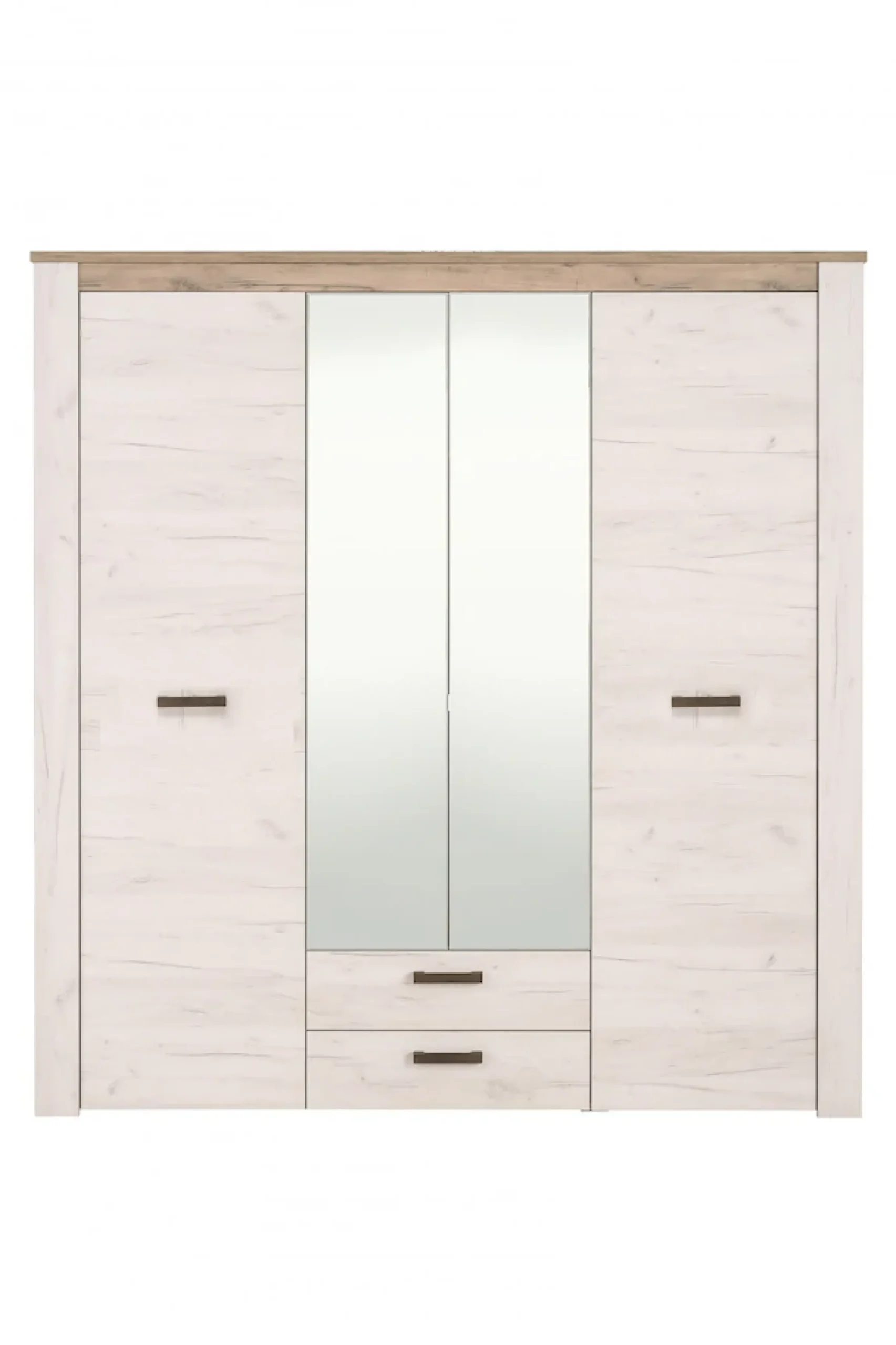 Home affaire Kleiderschrank »Kent, FSC®-zertifizierter Holzwerkstoff, Made in Europe« Schlafzimmerschrank mit Spiegel und Schubladen, 198,5x55,5x206,5cm