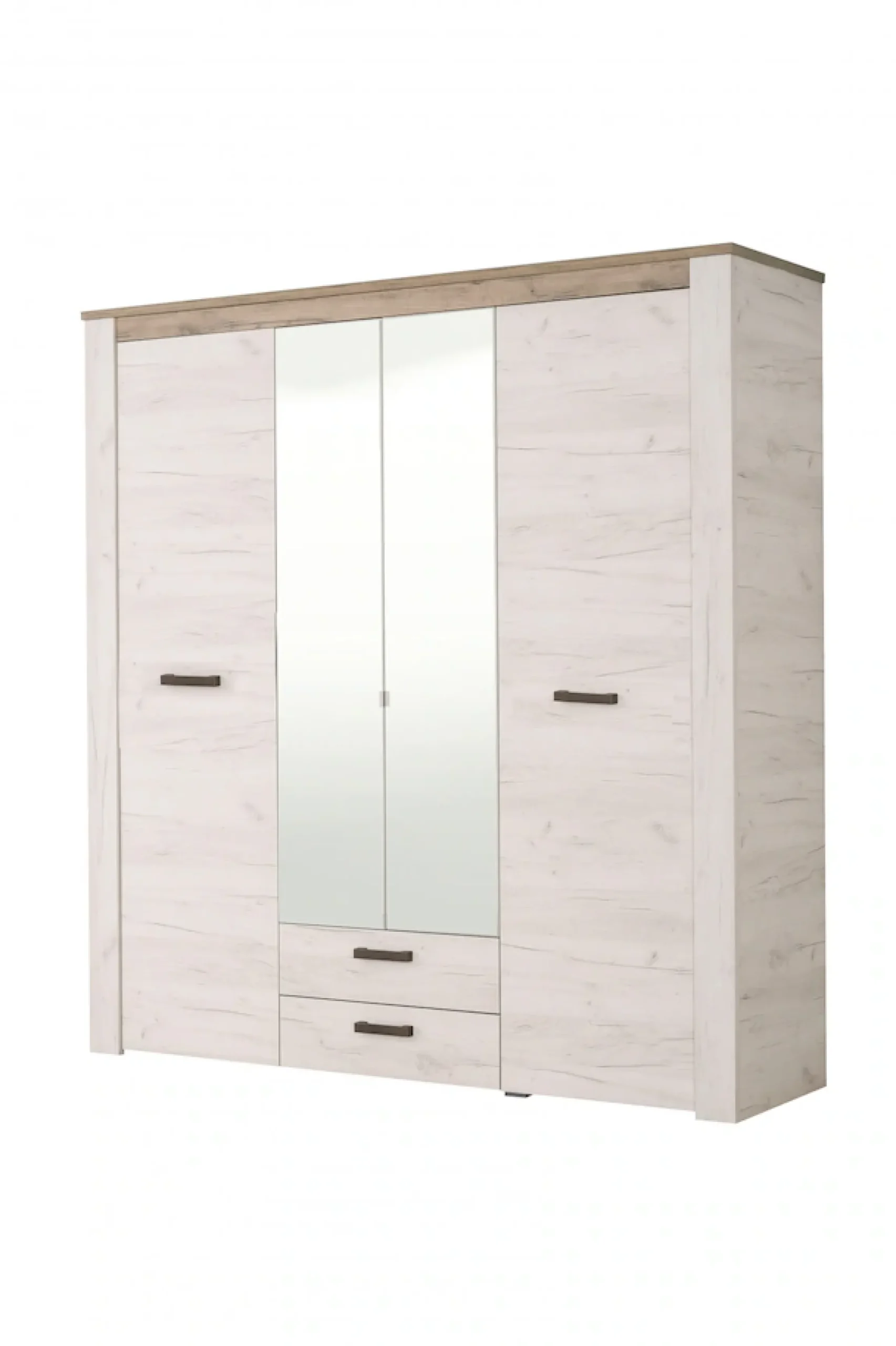 Home affaire Kleiderschrank »Kent, FSC®-zertifizierter Holzwerkstoff, Made in Europe« Schlafzimmerschrank mit Spiegel und Schubladen, 198,5x55,5x206,5cm