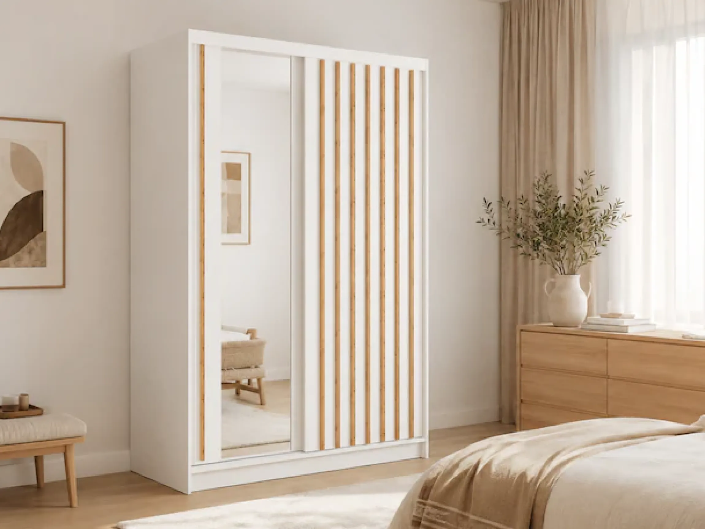 Home affaire Kleiderschrank »VILLEFRANCHE modern mit viel Stauraum, Fächer & Kleiderstange, Spiegel« Garderobe in 3 Breiten (155, 205, 248 cm), erhältlich in 3 Farben