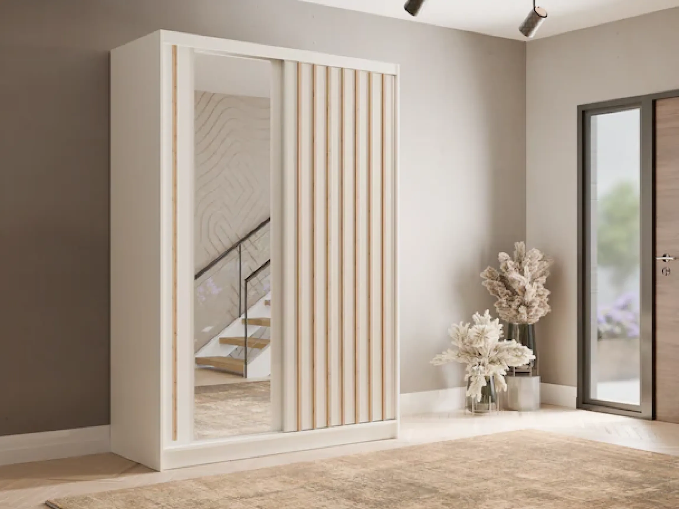 Home affaire Kleiderschrank »VILLEFRANCHE modern mit viel Stauraum, Fächer & Kleiderstange, Spiegel« Garderobe in 3 Breiten (155, 205, 248 cm), erhältlich in 3 Farben