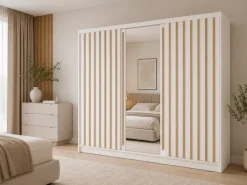 Home affaire Kleiderschrank »VILLEFRANCHE modern mit viel Stauraum, Fächer & Kleiderstange, Spiegel« Garderobe in 3 Breiten (155, 205, 248 cm), erhältlich in 3 Farben