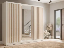 Home affaire Kleiderschrank »VILLEFRANCHE modern mit viel Stauraum, Fächer & Kleiderstange, Spiegel« Garderobe in 3 Breiten (155, 205, 248 cm), erhältlich in 3 Farben