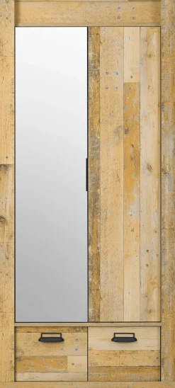 Home affaire Kleiderschrank »SHERWOOD Wäscheschrank Garderobe mit Spiegel« wahlweise mit Kleiderstange oder Einlegeböden nutzbar, Breite 93 cm
