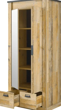 Home affaire Kleiderschrank »SHERWOOD Wäscheschrank Garderobe mit Spiegel« wahlweise mit Kleiderstange oder Einlegeböden nutzbar, Breite 93 cm