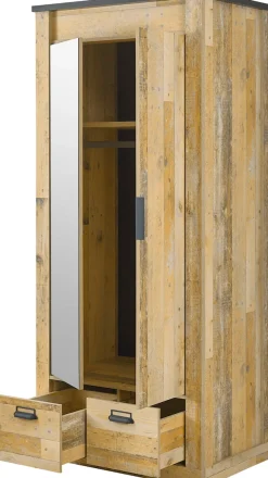 Home affaire Kleiderschrank »SHERWOOD Wäscheschrank Garderobe mit Spiegel« wahlweise mit Kleiderstange oder Einlegeböden nutzbar, Breite 93 cm