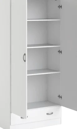 Home affaire Kleiderschrank »Space Drehtürenschrank, Aufbewahrung Kasten Schrank Stauraum« 2 Türen, 3 Einlegeböden und 1 breite Schublade, Breite 79 cm