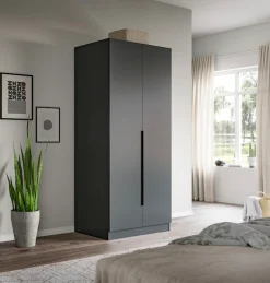 Home affaire Kleiderschrank »Skarde Schlafzimmerschrank, Garderobe, Schrank« Otto Bestseller Garderobe Schlafzimmerschrank,Breite: 80 cm, anthrazit, Kleiderstange