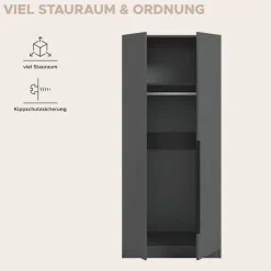 Home affaire Kleiderschrank »Skarde Schlafzimmerschrank, Garderobe, Schrank« Otto Bestseller Garderobe Schlafzimmerschrank,Breite: 80 cm, anthrazit, Kleiderstange