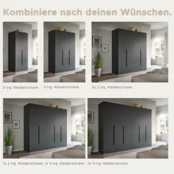 Home affaire Kleiderschrank »Skarde Schlafzimmerschrank, Garderobe, Schrank« Otto Bestseller Garderobe Schlafzimmerschrank,Breite: 80 cm, anthrazit, Kleiderstange
