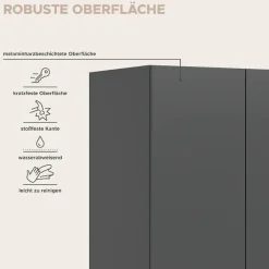 Home affaire Kleiderschrank »Skarde Schlafzimmerschrank, Garderobe, Schrank« Otto Bestseller Garderobe Schlafzimmerschrank,Breite: 80 cm, anthrazit, Kleiderstange