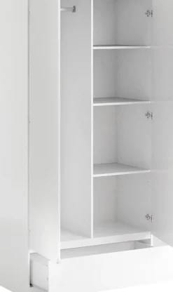 Home affaire Kleiderschrank »Naia, Drehtürenschrank, Aufbewahrung Kasten Schrank Stauraum« 2 Türen, Kleiderstange, 4 Fächer, Breite 99 cm, Höhe 200 cm