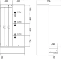 Home affaire Kleiderschrank »Naia, Drehtürenschrank, Aufbewahrung Kasten Schrank Stauraum« 2 Türen, Kleiderstange, 4 Fächer, Breite 99 cm, Höhe 200 cm