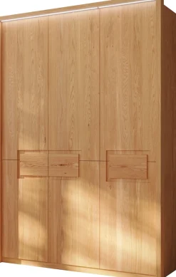 Home affaire Kleiderschrank »Léopoldine, aus Kernbuche, inkl. Passepartout« Massivholz-Kleiderschrank, im 50 cm Raster planbar