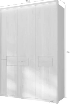Home affaire Kleiderschrank »Léopoldine, aus Kernbuche, inkl. Passepartout« Massivholz-Kleiderschrank, im 50 cm Raster planbar