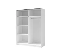 Home affaire Kleiderschrank »Kleiderschrank Charisy mit Spiegel, 4 Einlegeböden und Kleiderstange« Garderobe mit 2 Schwebetüren und Lamellen, B/H/T150/198,5/62 cm