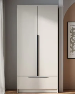 Home affaire Kleiderschrank »Spirit Kleiderschrank mit Schublade und Stauraum« Mit schwarzen Metallgriffen und 2 Kleiderstangen