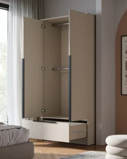Home affaire Kleiderschrank »Spirit Kleiderschrank mit Schublade und Stauraum« Mit schwarzen Metallgriffen und 2 Kleiderstangen