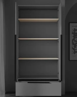 Home affaire Kleiderschrank »Spirit Kleiderschrank mit Schublade und Stauraum« Mit schwarzen Metallgriffen und 2 Kleiderstangen