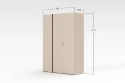 Home affaire Kleiderschrank »RUBINO, Drehtürenschrank,Schlafzimmerschrank mit hochwertigem Alugriff« 1 Stk. tlg. Made in Italy, in Breite wählbar, Basisausführung, Zubehör extra