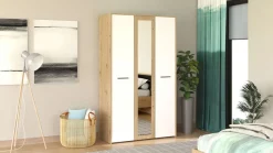 Home affaire Kleiderschrank »Varadero, 2 moderne Farbkombinationen mit schwarzen Griffen« mit 1 Spiegeltür, in den Breiten 119 und 157cm, FSC-zertifiziert