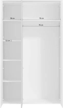 Home affaire Kleiderschrank »Varadero, 2 moderne Farbkombinationen mit schwarzen Griffen« mit 1 Spiegeltür, in den Breiten 119 und 157cm, FSC-zertifiziert