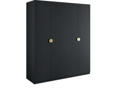 Home affaire Kleiderschrank »BELLOT Garderobe, Wäscheschrank mit 4 Einlegeböden und 2 Kleiderstange« mit 4 Drehtüren und goldenen Griffen, Maße B/T/H: 180/59/209 cm