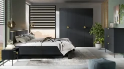 Home affaire Kleiderschrank »BELLOT Garderobe, Wäscheschrank mit 4 Einlegeböden und 2 Kleiderstange« mit 4 Drehtüren und goldenen Griffen, Maße B/T/H: 180/59/209 cm