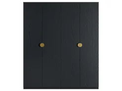 Home affaire Kleiderschrank »BELLOT Garderobe, Wäscheschrank mit 4 Einlegeböden und 2 Kleiderstange« mit 4 Drehtüren und goldenen Griffen, Maße B/T/H: 180/59/209 cm