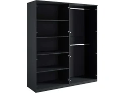 Home affaire Kleiderschrank »BELLOT Garderobe, Wäscheschrank mit 4 Einlegeböden und 2 Kleiderstange« mit 4 Drehtüren und goldenen Griffen, Maße B/T/H: 180/59/209 cm
