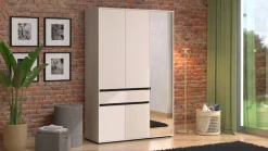 Home affaire Kleiderschrank »Corbett, grifflose Optik, FSC-zertifziert, Made in Europe« 138 oder 182,5cm breit, 211cm hoch und 54,5cm tief,mit Spiegel, 1 Schublade und Innenausstattung