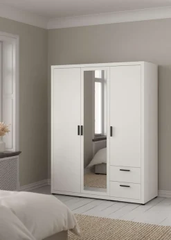 Home affaire Kleiderschrank »Mira Kleiderschrank mit 2 Türen, Spiegeltür & 2 Schubladen« 2 Türen und 1 Spiegeltür für mehr Komfort