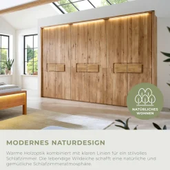 Home affaire Kleiderschrank »Ambroise aus Wildeiche, erhältlich in verschiedenen Breiten« Massivholz-Kleiderschrank, im 50 cm Raster planbar