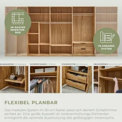 Home affaire Kleiderschrank »Ambroise aus Wildeiche, erhältlich in verschiedenen Breiten« Massivholz-Kleiderschrank, im 50 cm Raster planbar