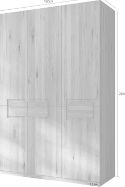 Home affaire Kleiderschrank »Ambroise aus Wildeiche, erhältlich in verschiedenen Breiten« Massivholz-Kleiderschrank, im 50 cm Raster planbar