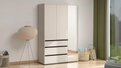 Home affaire Kleiderschrank »Corbett, grifflose Optik, FSC-zertifziert, Made in Europe« 138 oder 182,5cm breit, 211cm hoch und 54,5cm tief,mit Spiegel, 3 Schubladen und Innenausstattung