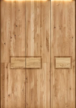 Home affaire Kleiderschrank »Ambroise, aus Wildeiche, inkl. Passepartout« Massivholz-Kleiderschrank, im 50 cm Raster planbar