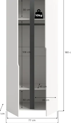 Home affaire Kleiderschrank »BJÖRNEBORG, Schlafzimmerschrank, Garderobe, Schrank« inklusive Wechselblende in anthrazit und Artisan Eiche Nachbildung,Breite 80cm, Kleiderstange, 2 Böden